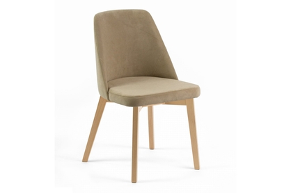 Krzesło tapicerowane Tagero na drewnianych nogach - Dream 01 / beż / nogi buk