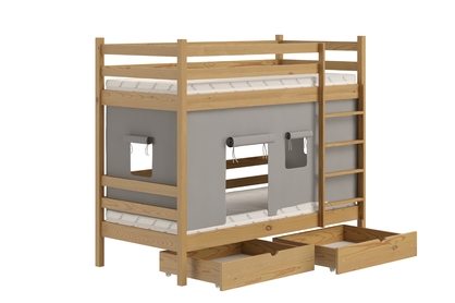 Łóżko dziecięce piętrowe Kubi - 80x180 / dąb