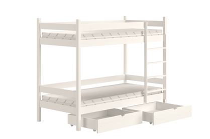 Łóżko dziecięce piętrowe z szufladami Fabrio - 70x140 / biały
