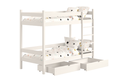 Łóżko dziecięce piętrowe z szufladami Fabrio - 80x180 / biały