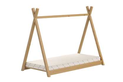 Łóżko dziecięce drewniane domek Tipi - 80x160 / dąb