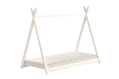 Łóżko dziecięce drewniane domek Tipi - 90x190 / biały