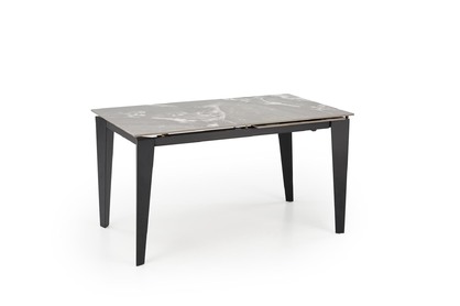 Stół rozkładany Felix 141-201x81 cm - popielaty marmur / czarne nogi