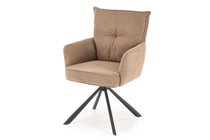 Krzesło z podłokietnikami K528 obrotowe - cappuccino sztruks