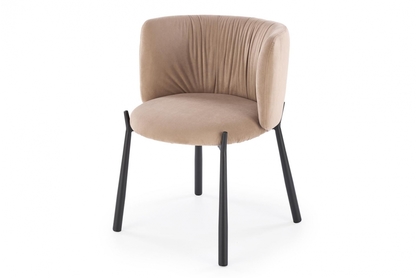 Krzesło tapicerowane K531 - beżowy welwet Mavel 28 / czarne nogi