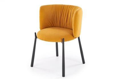 Krzesło tapicerowane K531 - musztardowy welwet Mavel 68 / czarne nogi