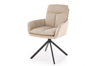 Krzesło tapicerowane K536 obrotowe - plecionka beżowa Vardo 28 / czarne nogi