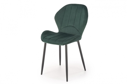 Krzesło tapicerowane K538 - welwet ciemny zielony Bluvel 78 / czarne nogi