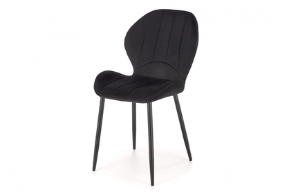 Krzesło tapicerowane K538 - welwet czarny Bluvel 19 / czarne nogi