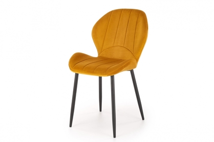 Krzesło tapicerowane K538 - welwet musztardowy Bluvel 68 / czarne nogi