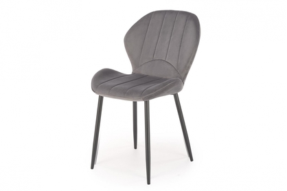 Krzesło tapicerowane K538 - welwet popielaty Bluvel 14 / czarne nogi