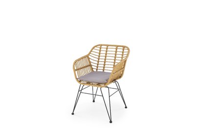 Krzesło rattanowe K541 - naturalny / popielaty