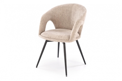 Krzesło tapicerowane K550 obrotowe - szenil beżowy Odin 28 / czarne nogi 