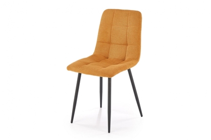 Krzesło tapicerowane K560 - musztardowy / czarne nogi