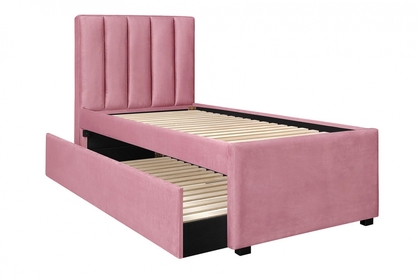 Łóżko młodzieżowe Russo 90x200 dwuosobowe - velwet różowy