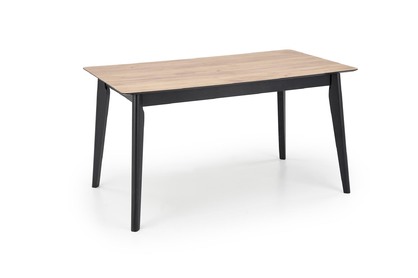Stół rozkładany Gulian 140-180x80 cm - dąb wotan / czarne nogi
