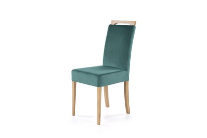 Krzesło tapicerowane Clarion - dąb miodowy / zielony welur Monolith 37