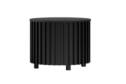 Stolik kawowy Tonis okrągły z lamelami 68 cm - czarny mat