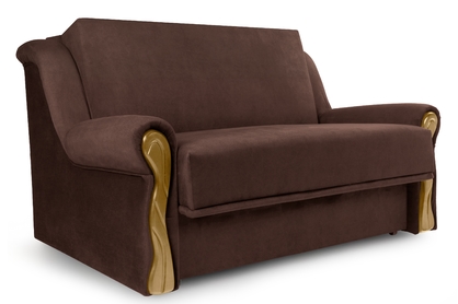 Sofa rozkładana Amerykanka z pojemnikiem Gosia 105 - brązowy welur Kronos 28 / ciemny rustikal 