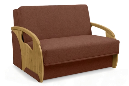 Sofa rozkładana Amerykanka Karmelita II - brązowa pelcionka Sawana 19 / jasny rustikal 