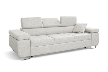 Sofa rozkładana z regulowanymi podłokietnikami Annabelle II - beżowa plecionka Gemma 01 