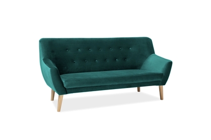 SOFA NORDIC 3 VELVET KOLOR ZIELONY TAPICERKA BLUVEL 78 / BUK - Końcówka Serii