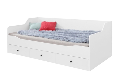 Łóżko pojedyncze Bergen 13 z szufladami 90x200 - biały