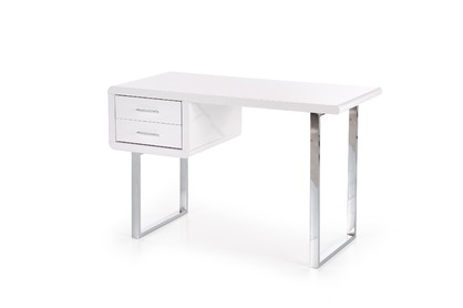Nowoczesne biurko B30 z szufladami 120 cm - biały / chrom