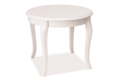 Okrągły drewniany stolik kawowy Royal D 60 cm - biały