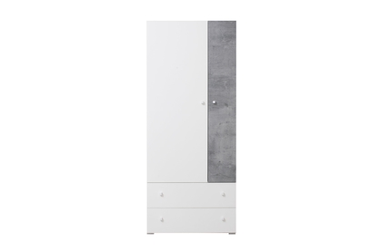 Szafa młodzieżowa Sigma SI3 L/P z szufladami 80 cm - biały lux / beton