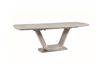 Stół rozkładany Armani z ceramicznym blatem 160-220x90 - szary / efekt marmuru
