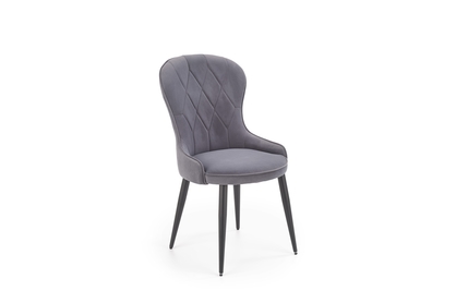 Krzesło tapicerowane K366 z metalowymi nogami - popiel