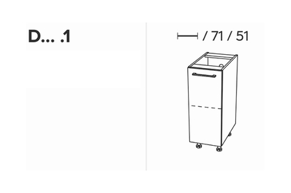 KAMMONO D50.1 - szafka dolna jednodrzwiowa - P2 i K2 BLACK