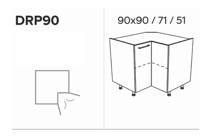 KAMMONO DRP90 - szafka dolna narożna - P2 i K2 BLACK