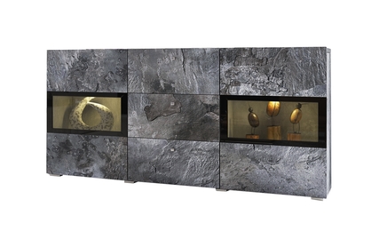 Komoda Baros 26 z szufladami 132 cm - ciemny beton / schiefer