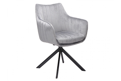 Krzesło tapicerowane Azalia Velvet - szary / Bluvel 14 / czarne nogi