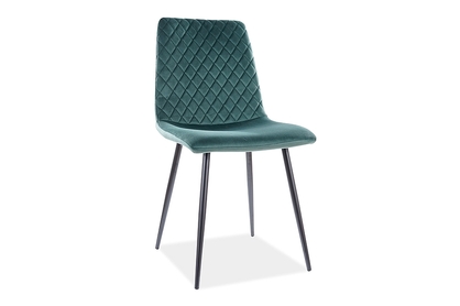 Krzesło tapicerowane Irys Velvet - zielony Bluvel 78 / czarne nogi