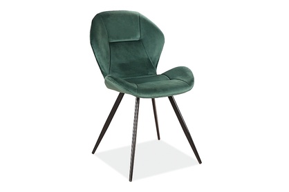 Krzesło tapicerowane Ginger Velvet - zielony Bluvel 78 / czarne nogi