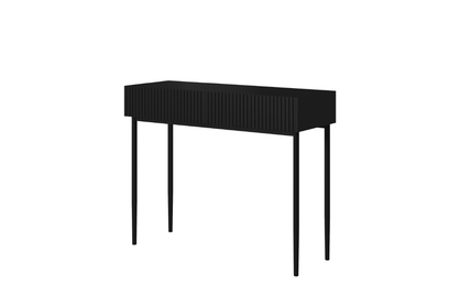 Nowoczesne biurko z szufladami i metalowymi nogami Nicole 100 cm - czarny mat / czarne nóżki
