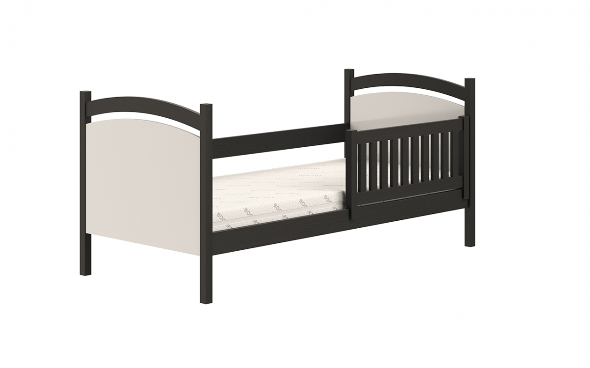 Łóżko dziecięce z tablicą suchościeralną Amely - czarny, 80x180 łóżko dziecięce z barierką 