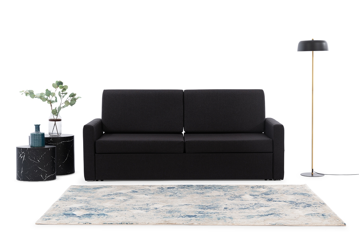 Sofa do półkotapczanu Elegantia 160 cm - Austin 21 Black czarna sofa Elegantia z wąskimi bokami 