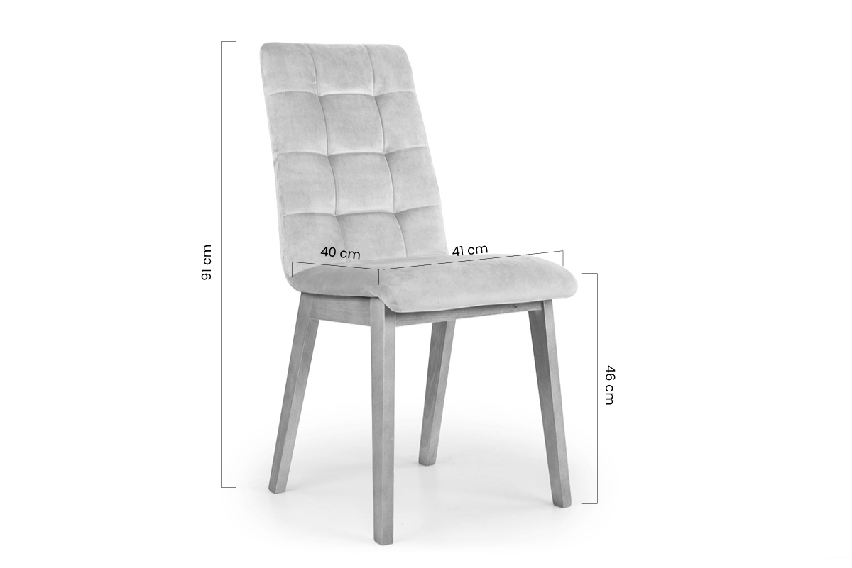 Krzesło drewniane Platinum 4 z tapicerowanym siedziskiem - szary Salvador 17 / czarne nogi drewniane krzesło