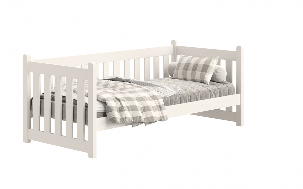 Łóżko parterowe drewniane Swen - biały, 90x180 Łóżko parterowe drewniane Swen - biały