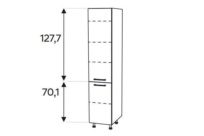 Słupek kuchenny Kammono F11 SD50D2/71 dwudrzwiowy Słupek kuchenny Kammono F11 SD50D2/71 dwudrzwiowy