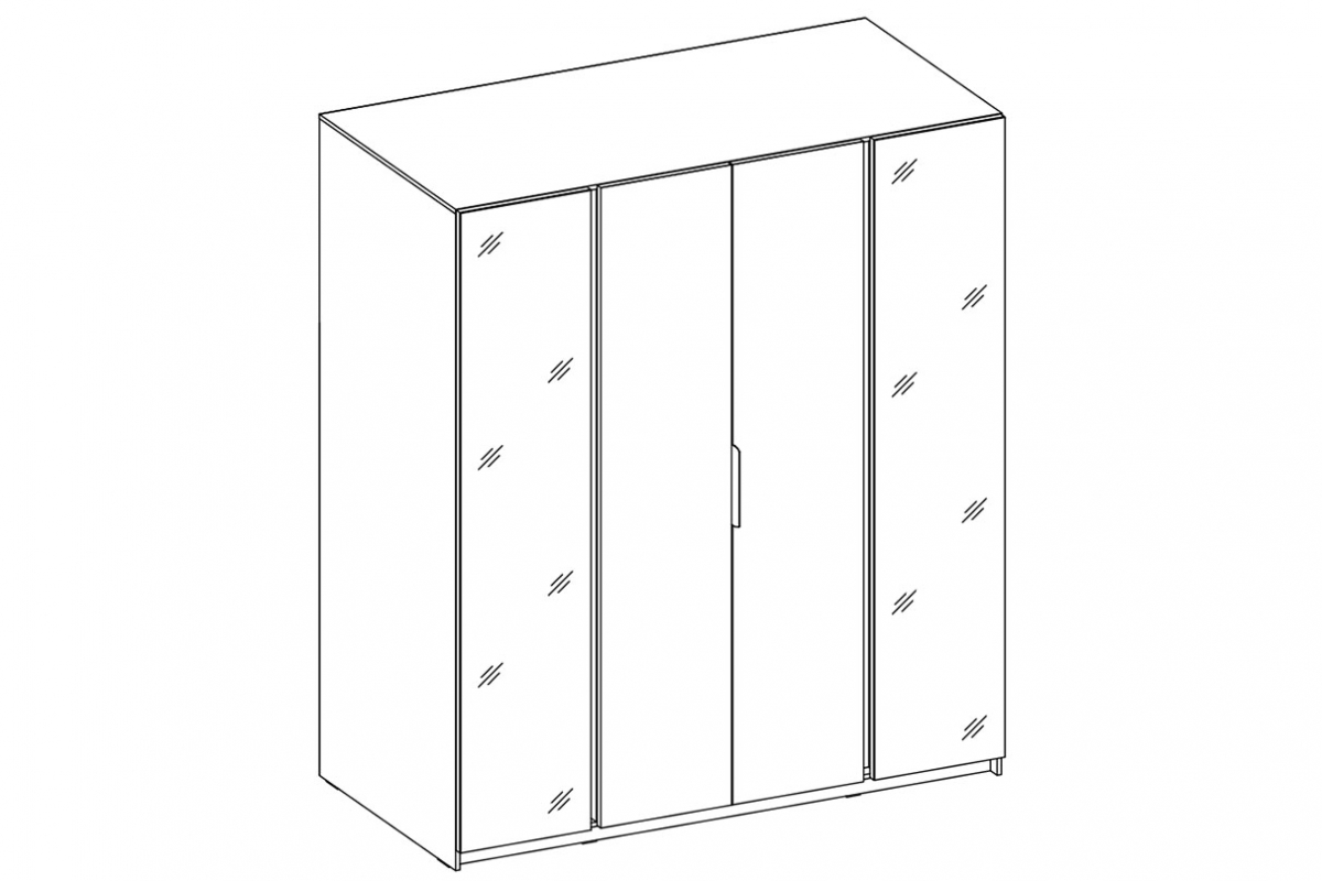 Szafa Sansi 2L2F z lustrem 200 cm - czarny Szafa Sansi 2L2F z lustrem 200 cm - czarny