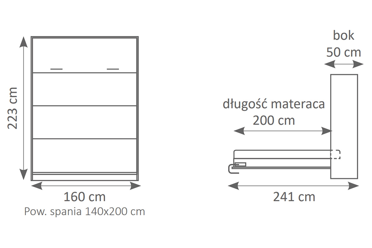 Półkotapczan pionowy Genius 140x200 z biurkiem - czarny / dąb lancelot Półkotapczan pionowy Genius 140x200 z biurkiem - czarny / dąb lancelot