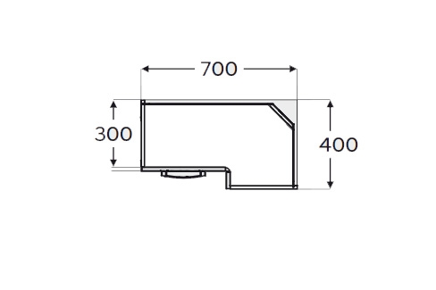 Szafka kuchenna wisząca Kammono F11 WRP70x40/71 narożna jednodrzwiowa Szafka kuchenna wisząca Kammono F11 WRP70x40/71 narożna jednodrzwiowa