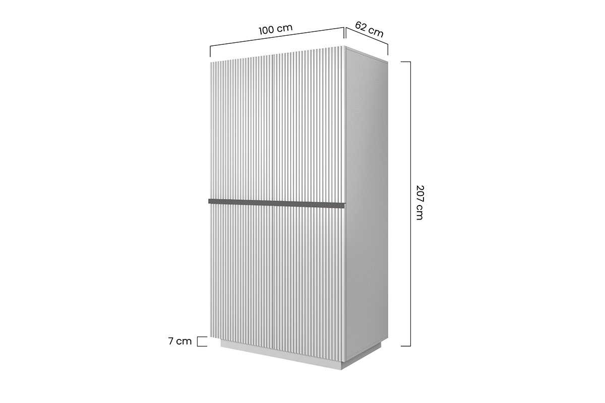 Szafa dwudrzwiowa Nicole z ukrytymi szufladami i metalowymi uchwytami 100 cm - biały mat / czarne uchwyty Dwudrzwiowa szafa Nicole z ukrytymi szufladami i metalowymi uchwytami 100 cm - biały mat / czarne uchwyty