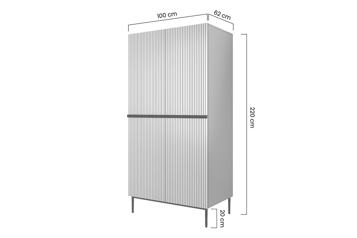 Szafa Nicole 100 cm z półkami i szufladami - czarny mat / czarne nóżki Dwudrzwiowa szafa Nicole z ukrytymi szufladami i metalowymi nogami 100 cm - czarny mat / czarne nóżki