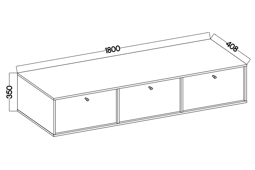 Szafka RTV wisząca Lotina IV 3K - 180 cm - czarny grafit Szafka RTV wisząca Lotina IV 3K - 180 cm - czarny grafit